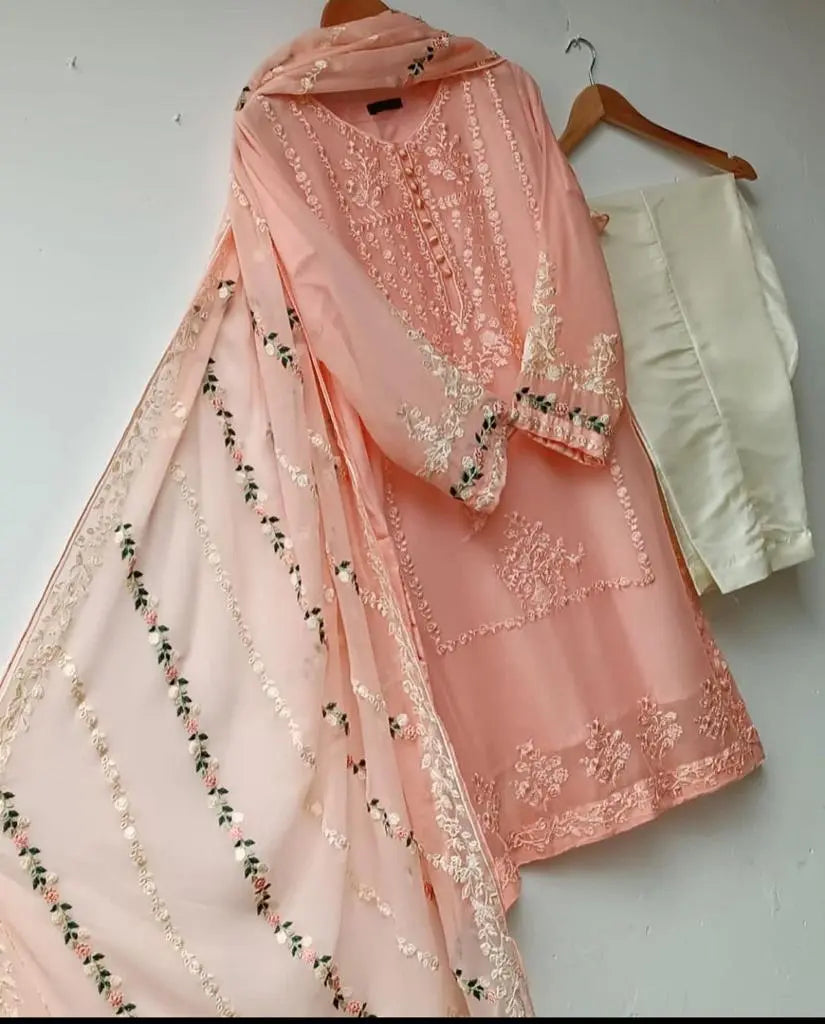 Safina Embriodery Three Piece