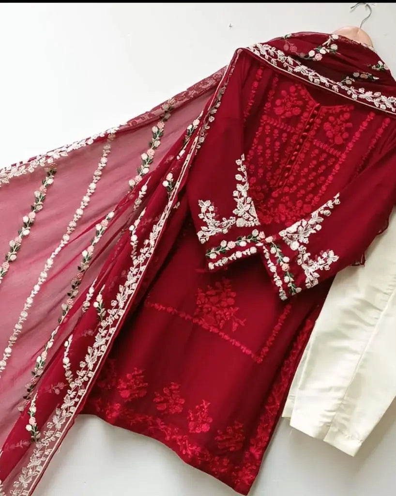 Safina Embriodery Three Piece