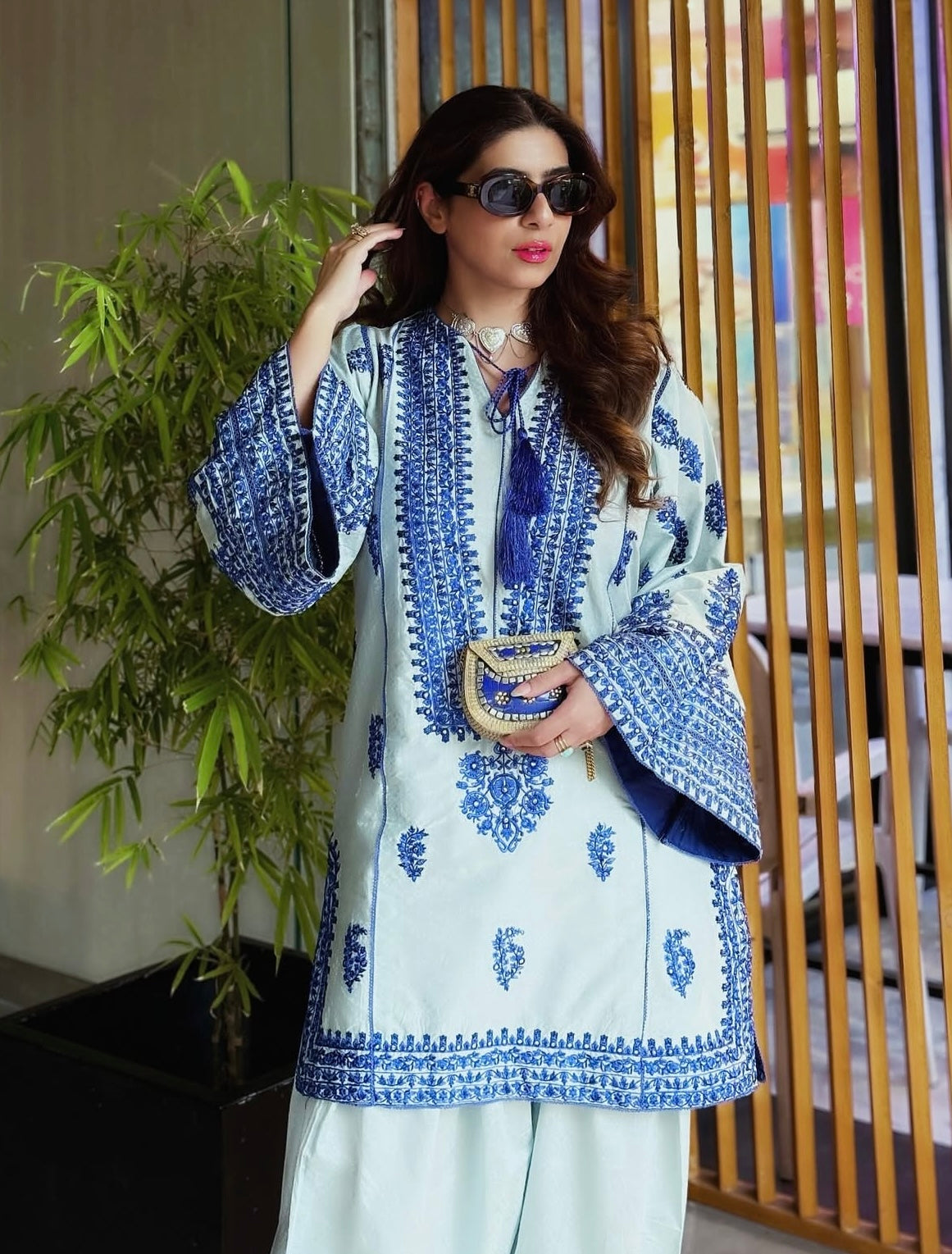 Jugnu Blue Stitched Dress